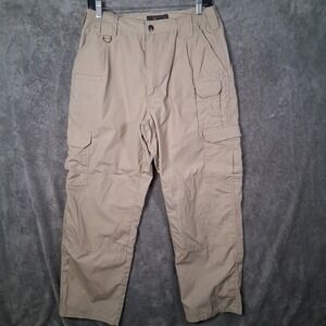 5.11 Tactical Regular Fit Cotton Canvas Cargo Pants Men 32x30 Khaki Beige